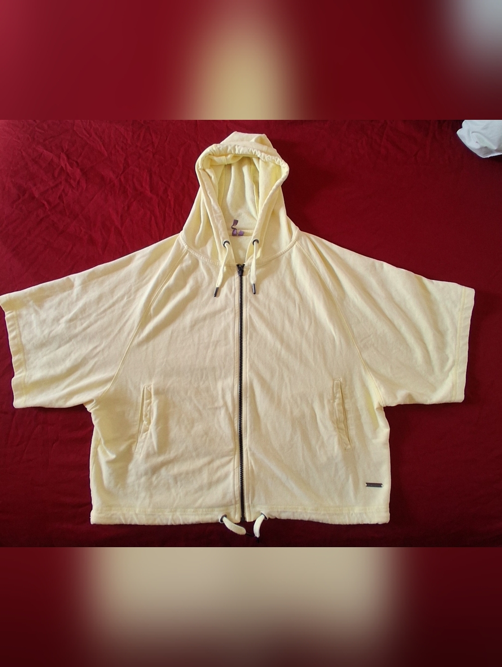 Sweaty Betty Yellow Cropped Short Sleeved Zip Up Jacket  Sz M